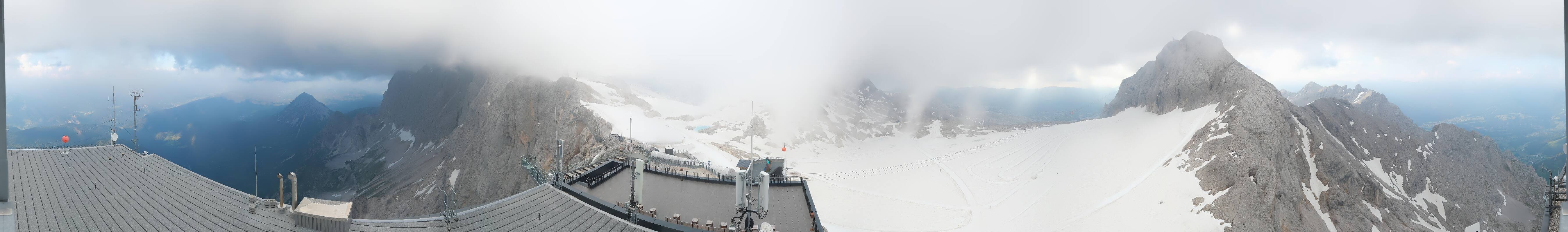 Archiv Foto Webcam Dachstein Gletscher: Panoramablick von der Bergstation