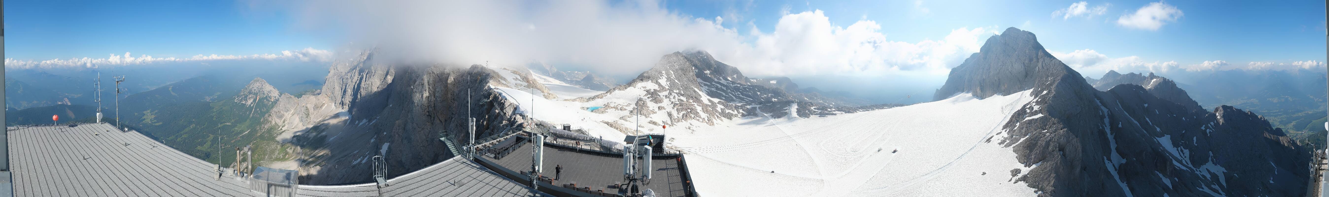 Archiv Foto Webcam Dachstein Gletscher: Panoramablick von der Bergstation