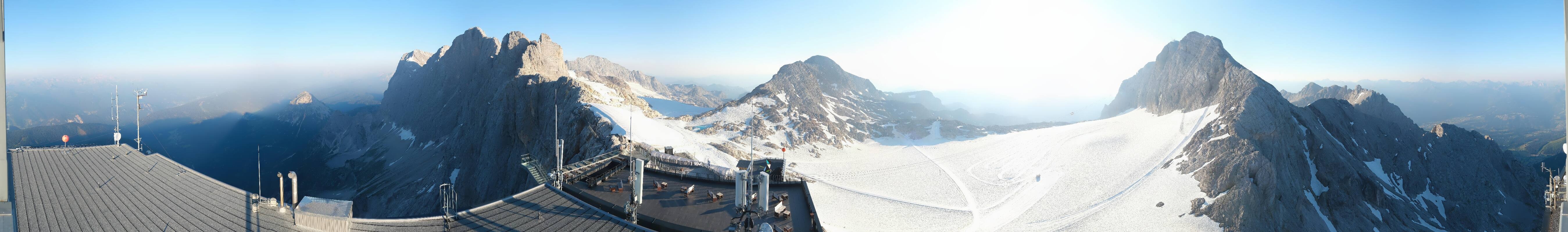 Archiv Foto Webcam Dachstein Gletscher: Panoramablick von der Bergstation
