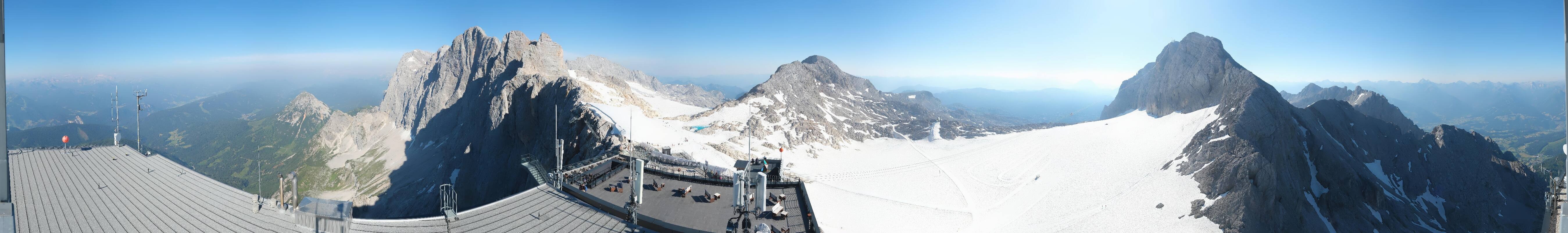 Archiv Foto Webcam Dachstein Gletscher: Panoramablick von der Bergstation