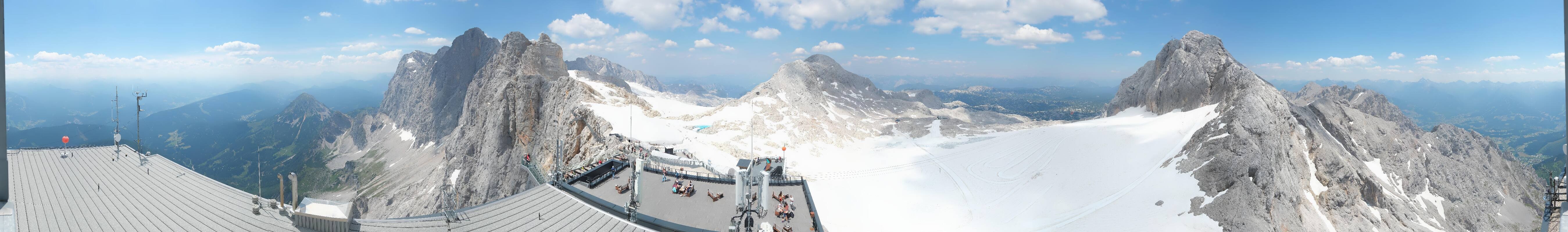 Archiv Foto Webcam Dachstein Gletscher: Panoramablick von der Bergstation