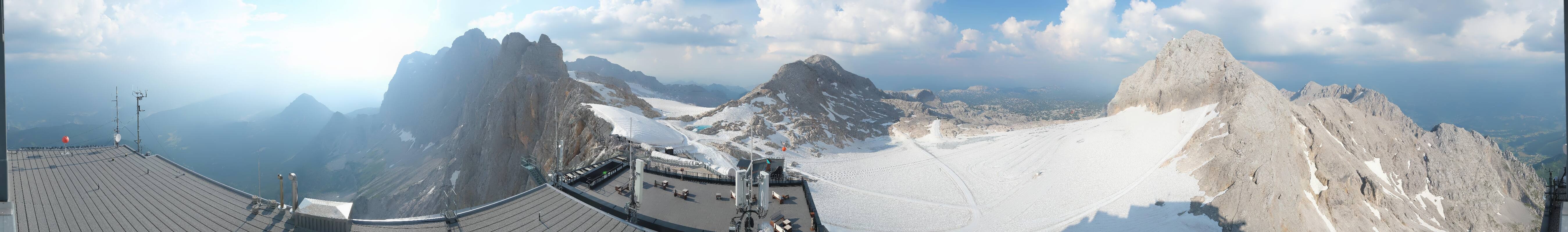 Archiv Foto Webcam Dachstein Gletscher: Panoramablick von der Bergstation