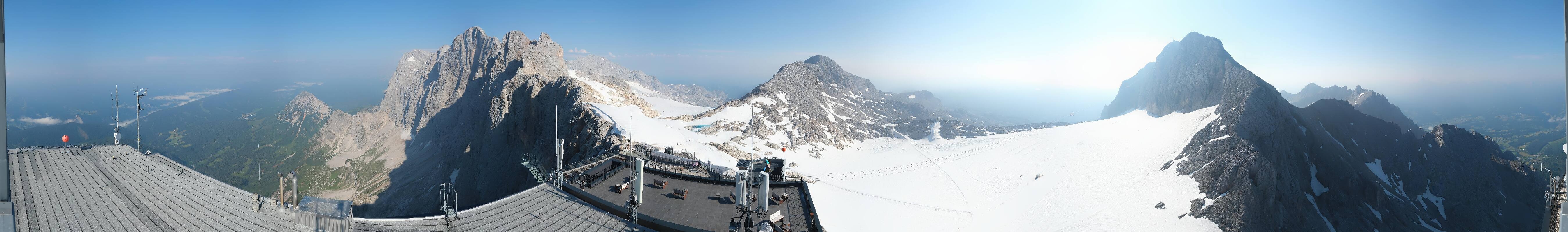 Archiv Foto Webcam Dachstein Gletscher: Panoramablick von der Bergstation