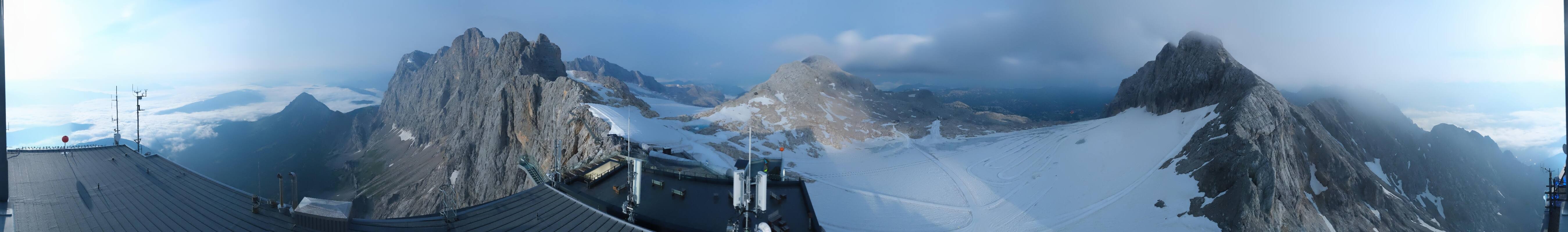 Archiv Foto Webcam Dachstein Gletscher: Panoramablick von der Bergstation