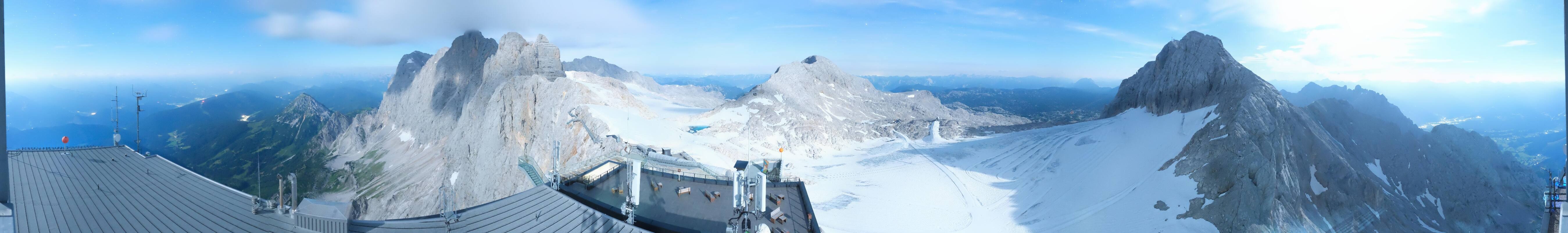 Archiv Foto Webcam Dachstein Gletscher: Panoramablick von der Bergstation