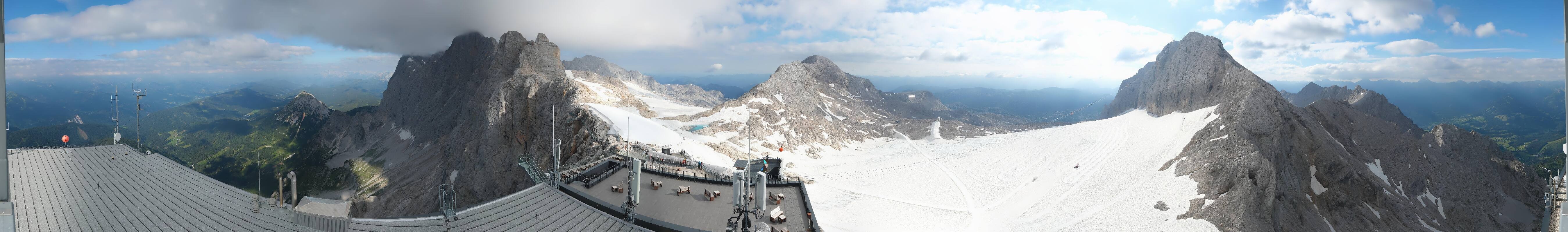 Archiv Foto Webcam Dachstein Gletscher: Panoramablick von der Bergstation