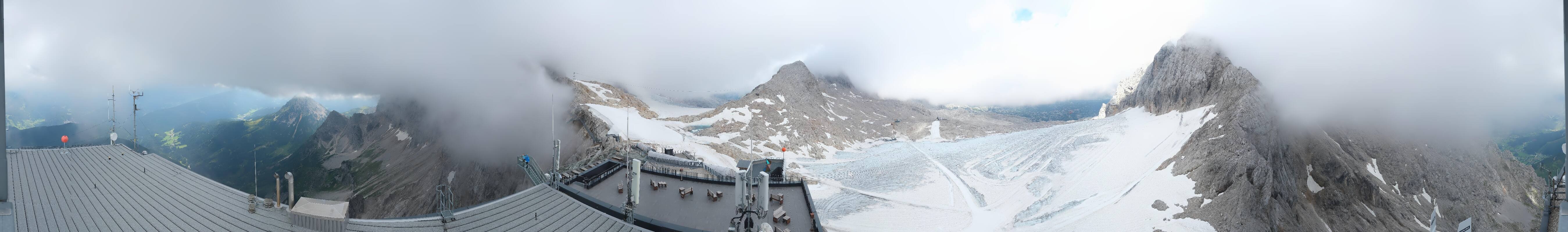 Archiv Foto Webcam Dachstein Gletscher: Panoramablick von der Bergstation