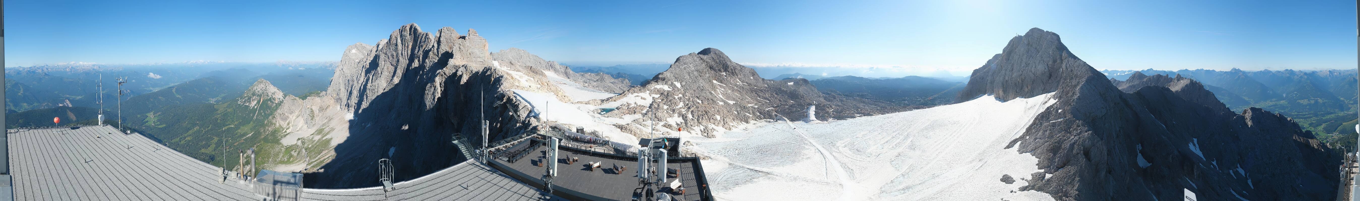 Archiv Foto Webcam Dachstein Gletscher: Panoramablick von der Bergstation