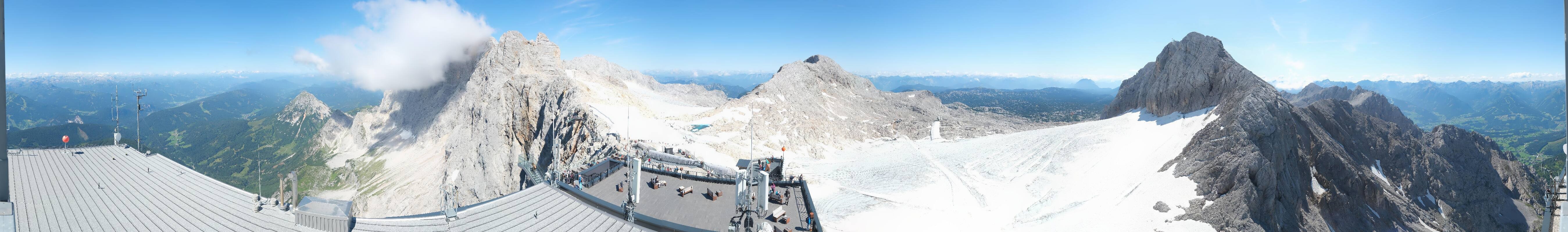 Archiv Foto Webcam Dachstein Gletscher: Panoramablick von der Bergstation