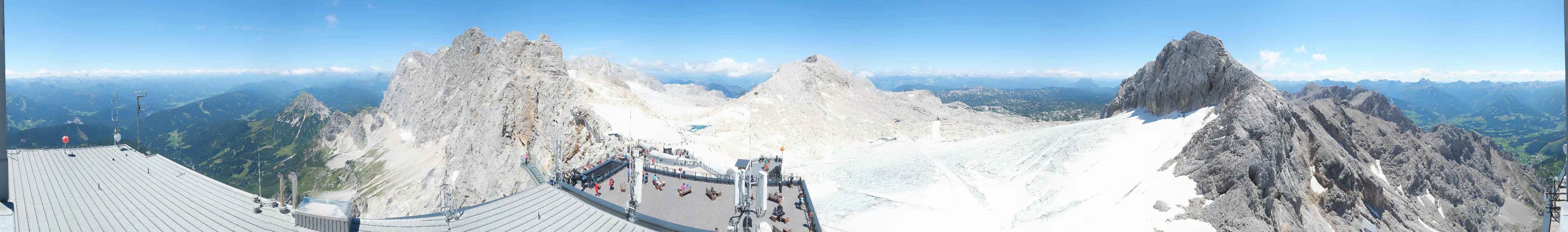 Archiv Foto Webcam Dachstein Gletscher: Panoramablick von der Bergstation