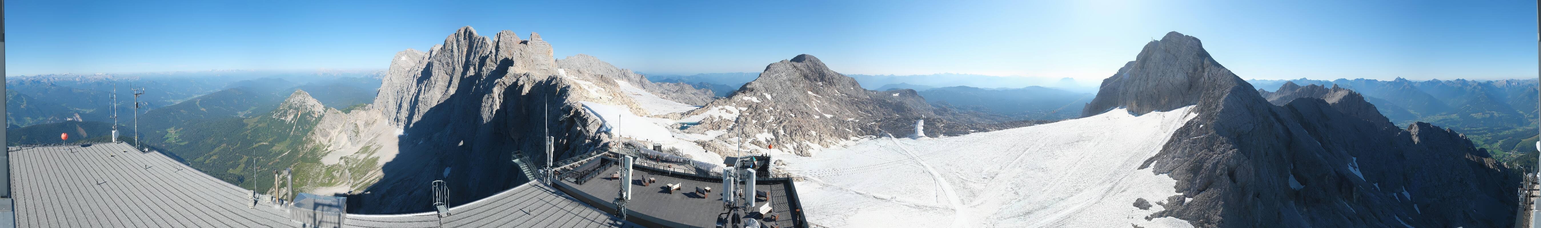 Archiv Foto Webcam Dachstein Gletscher: Panoramablick von der Bergstation