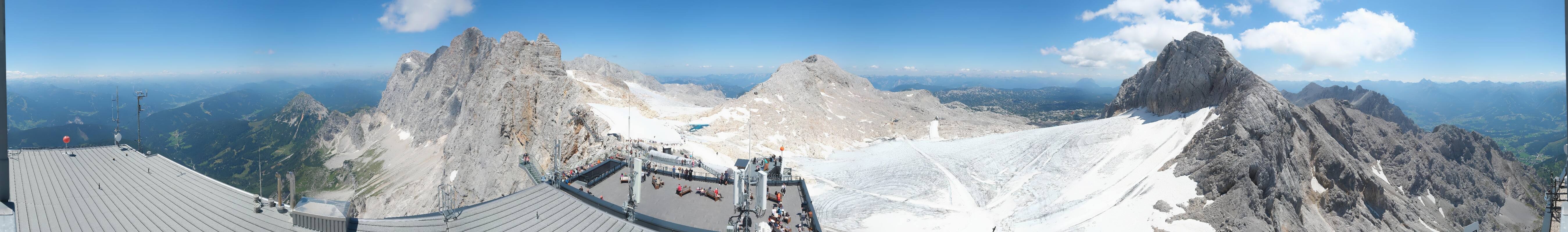 Archiv Foto Webcam Dachstein Gletscher: Panoramablick von der Bergstation