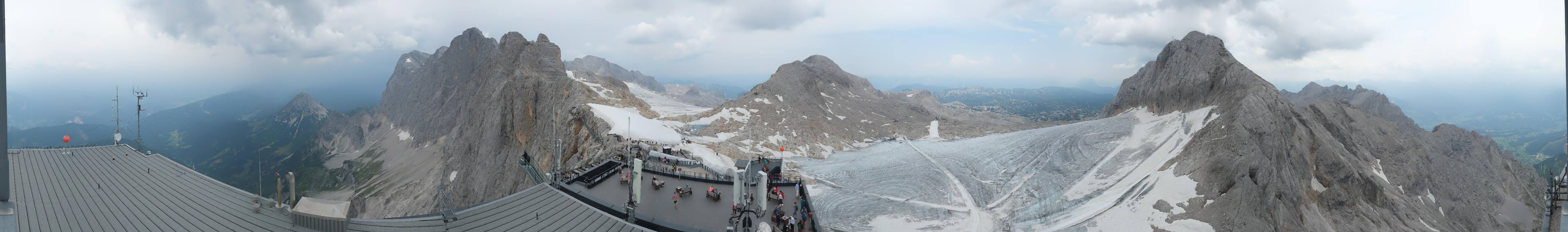 Archiv Foto Webcam Dachstein Gletscher: Panoramablick von der Bergstation