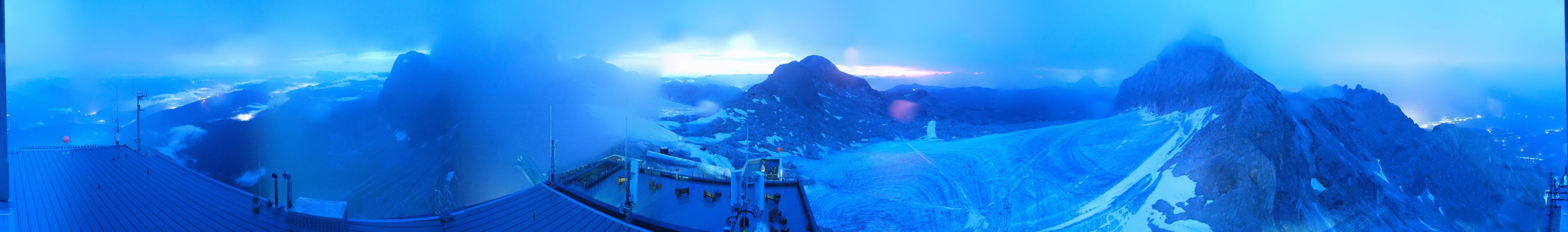 Archiv Foto Webcam Dachstein Gletscher: Panoramablick von der Bergstation
