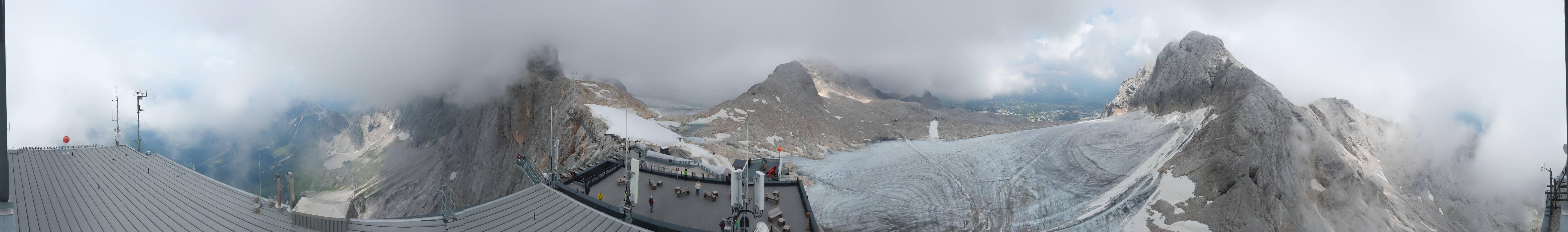 Archiv Foto Webcam Dachstein Gletscher: Panoramablick von der Bergstation