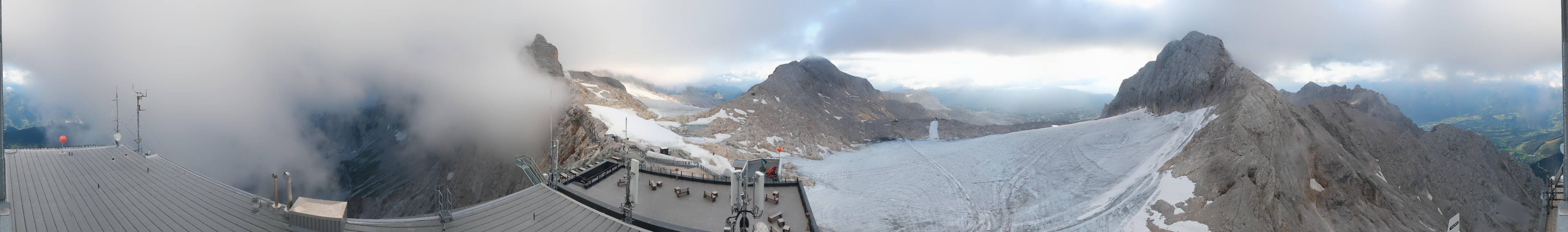 Archiv Foto Webcam Dachstein Gletscher: Panoramablick von der Bergstation