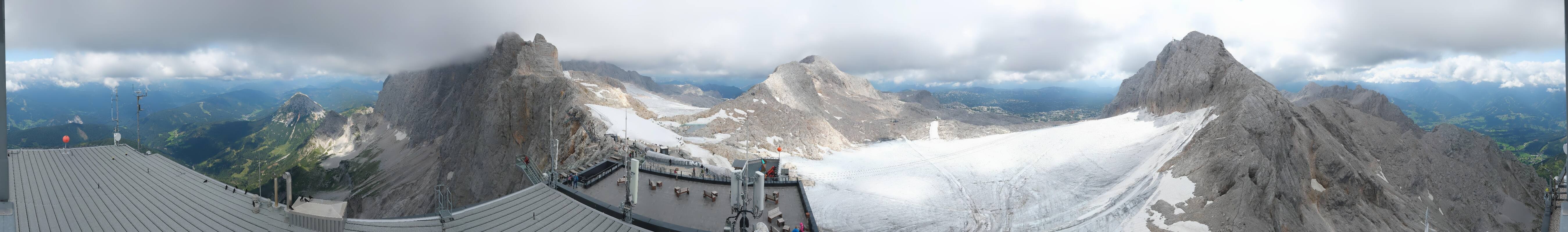 Archiv Foto Webcam Dachstein Gletscher: Panoramablick von der Bergstation