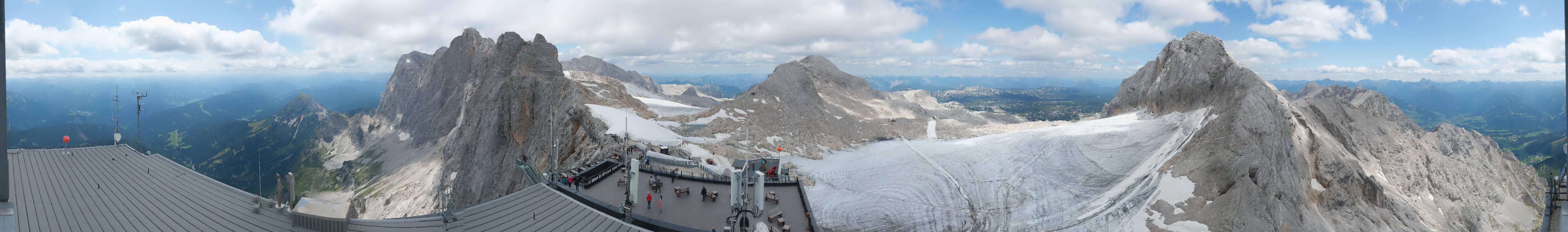 Archiv Foto Webcam Dachstein Gletscher: Panoramablick von der Bergstation
