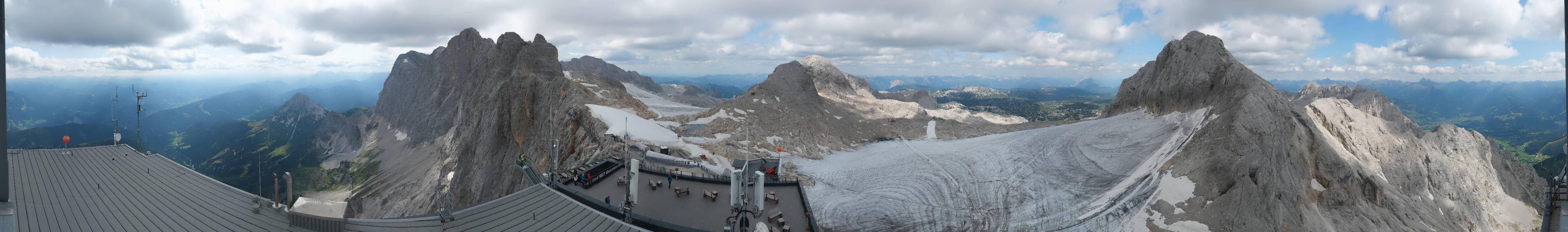Archiv Foto Webcam Dachstein Gletscher: Panoramablick von der Bergstation