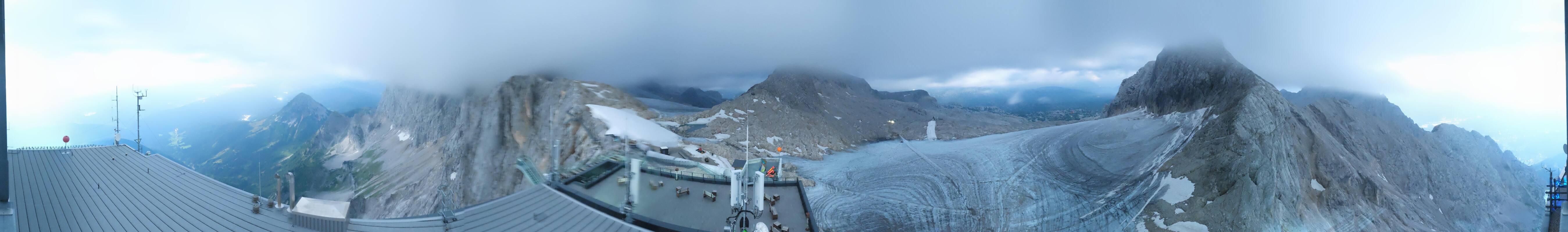 Archiv Foto Webcam Dachstein Gletscher: Panoramablick von der Bergstation