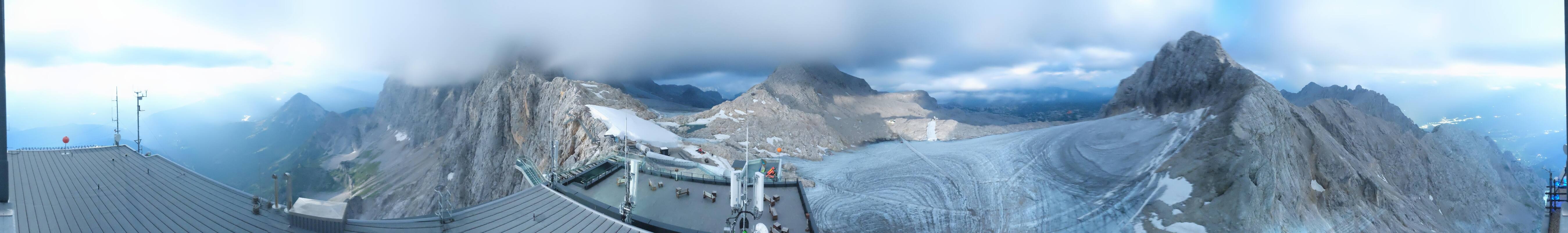 Archiv Foto Webcam Dachstein Gletscher: Panoramablick von der Bergstation