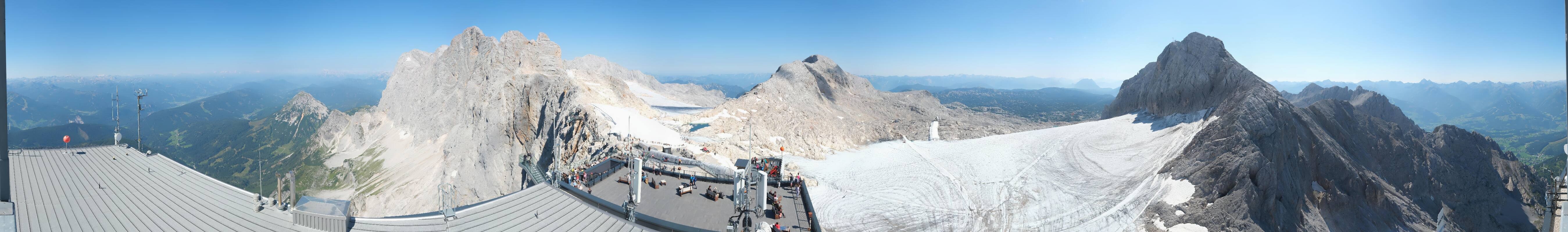 Archiv Foto Webcam Dachstein Gletscher: Panoramablick von der Bergstation
