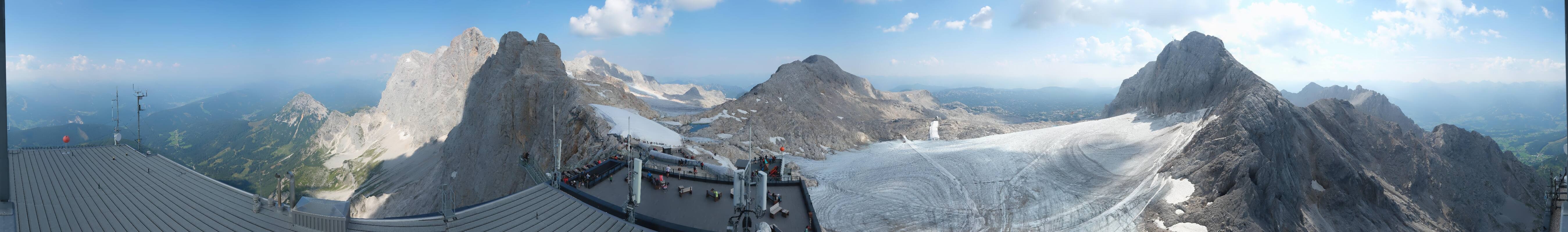 Archiv Foto Webcam Dachstein Gletscher: Panoramablick von der Bergstation