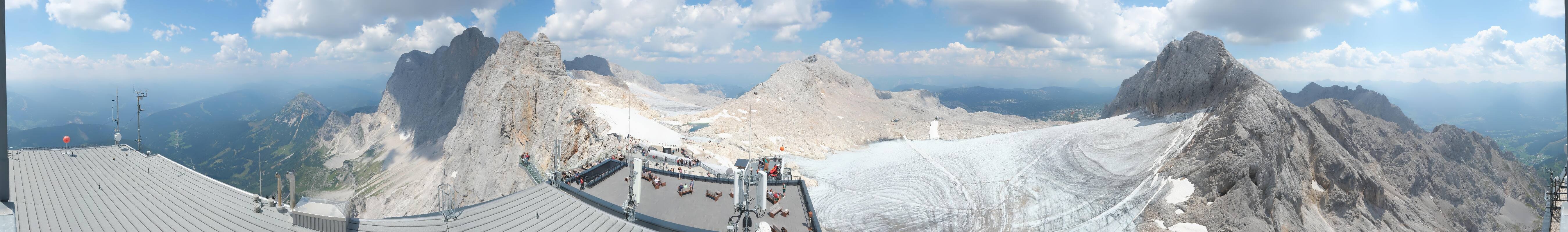 Archiv Foto Webcam Dachstein Gletscher: Panoramablick von der Bergstation
