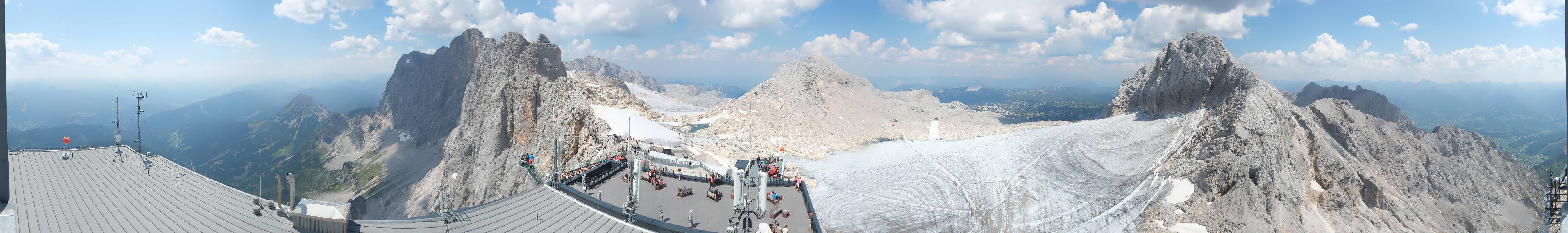 Archiv Foto Webcam Dachstein Gletscher: Panoramablick von der Bergstation