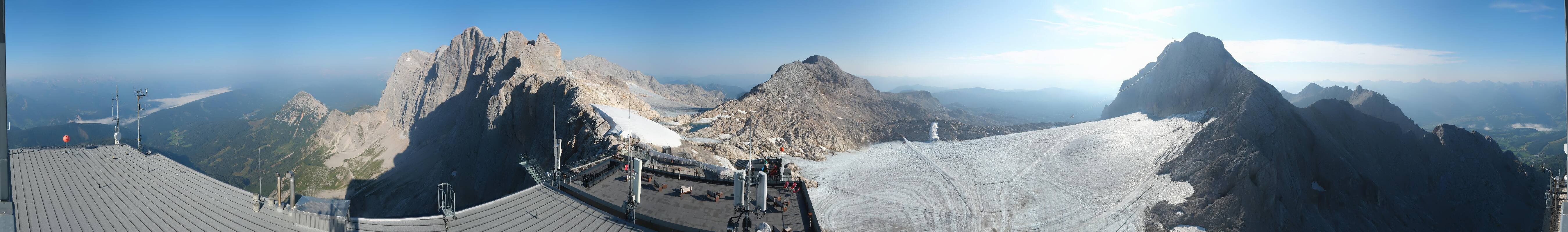 Archiv Foto Webcam Dachstein Gletscher: Panoramablick von der Bergstation