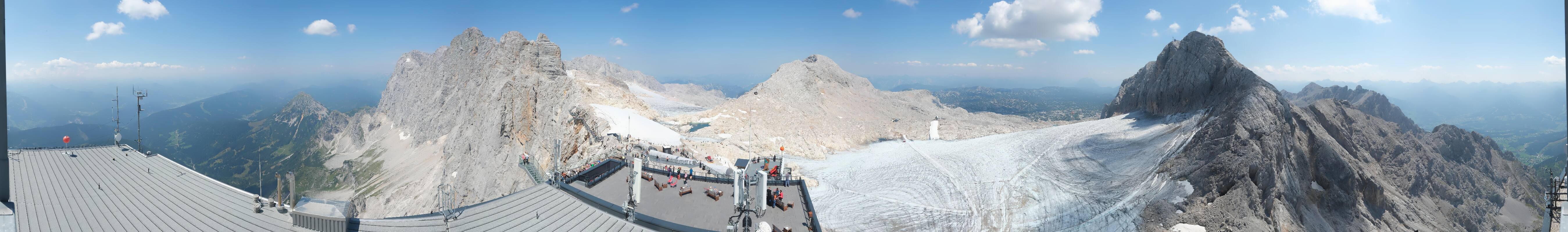 Archiv Foto Webcam Dachstein Gletscher: Panoramablick von der Bergstation