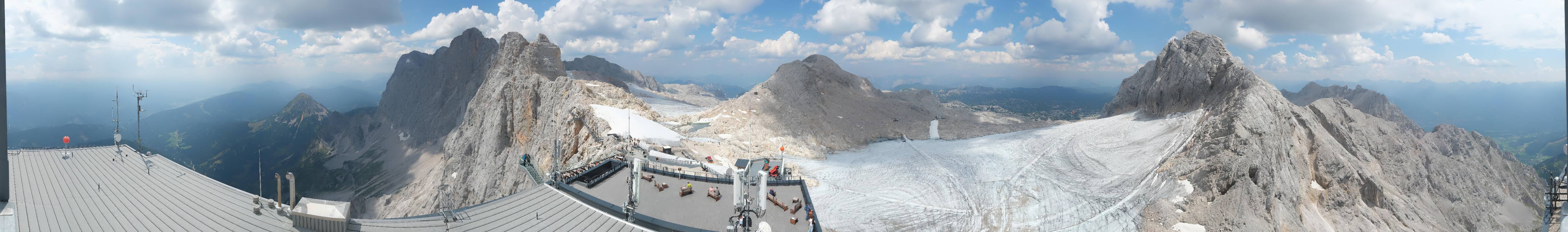 Archiv Foto Webcam Dachstein Gletscher: Panoramablick von der Bergstation