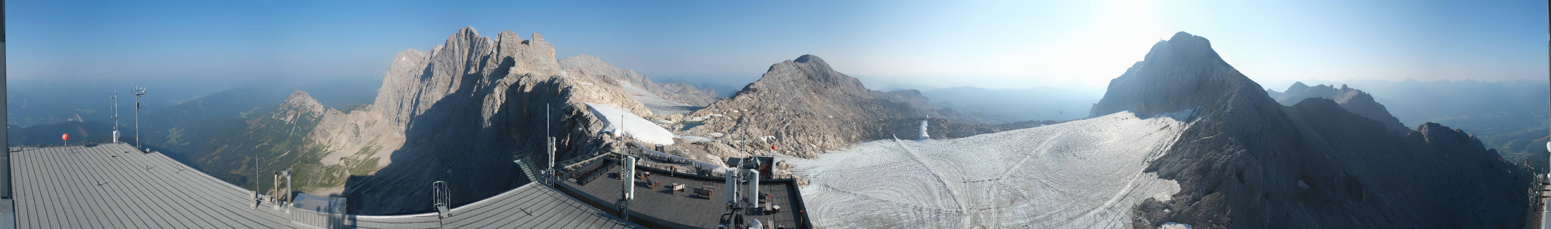 Archiv Foto Webcam Dachstein Gletscher: Panoramablick von der Bergstation