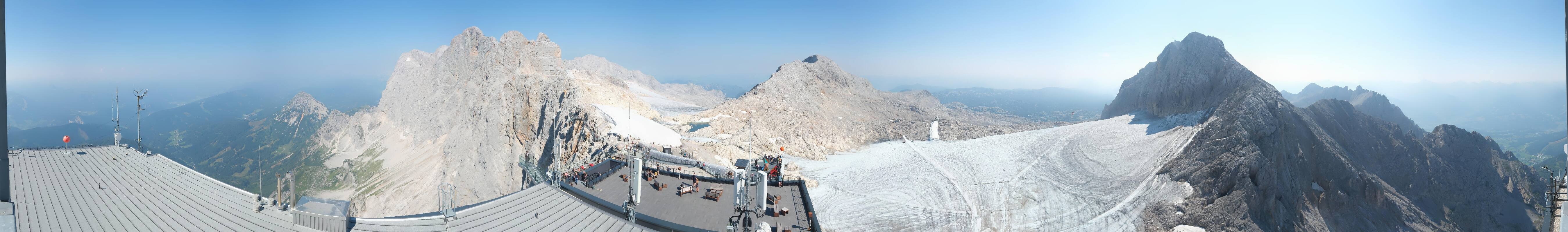 Archiv Foto Webcam Dachstein Gletscher: Panoramablick von der Bergstation