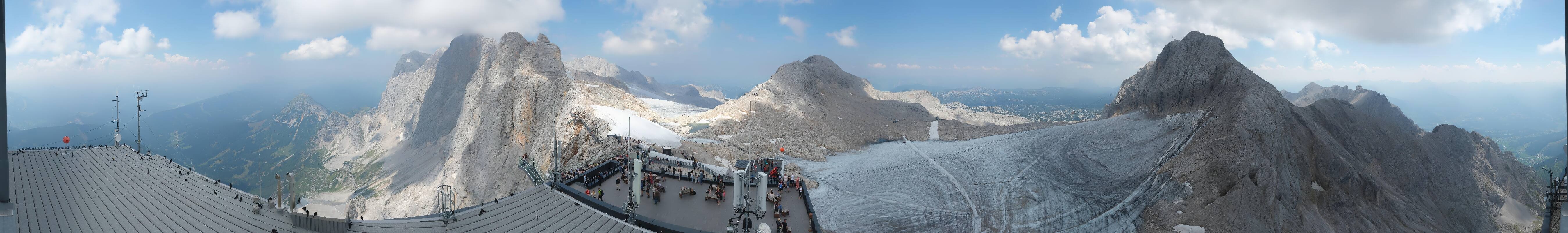 Archiv Foto Webcam Dachstein Gletscher: Panoramablick von der Bergstation