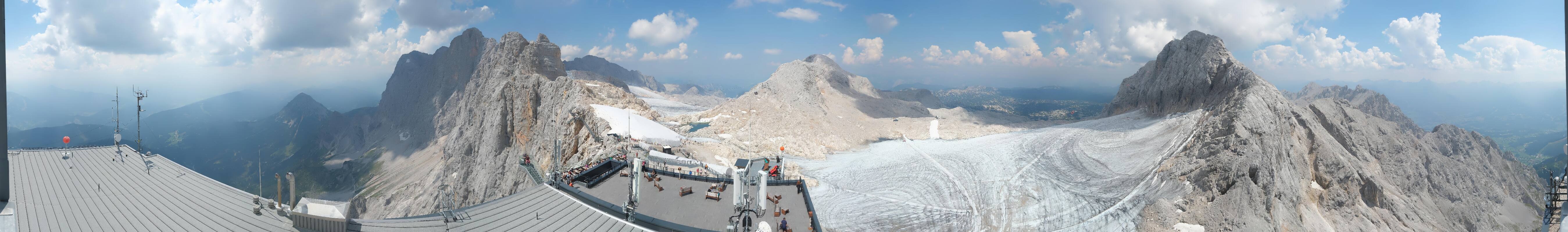 Archiv Foto Webcam Dachstein Gletscher: Panoramablick von der Bergstation