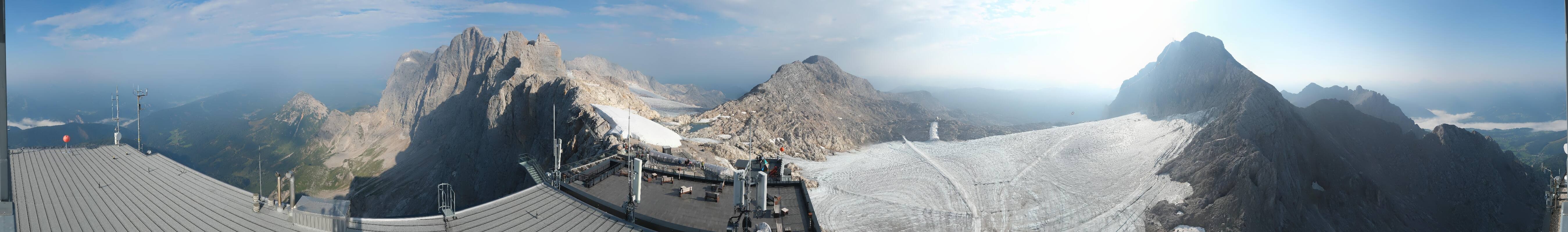 Archiv Foto Webcam Dachstein Gletscher: Panoramablick von der Bergstation