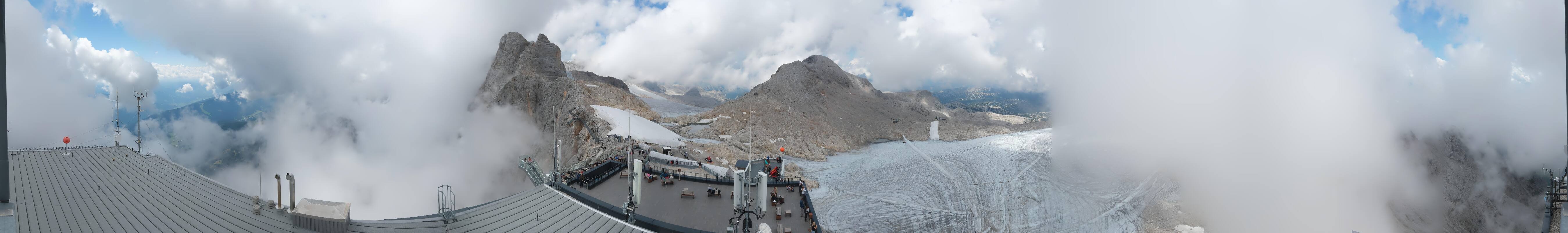 Archiv Foto Webcam Dachstein Gletscher: Panoramablick von der Bergstation
