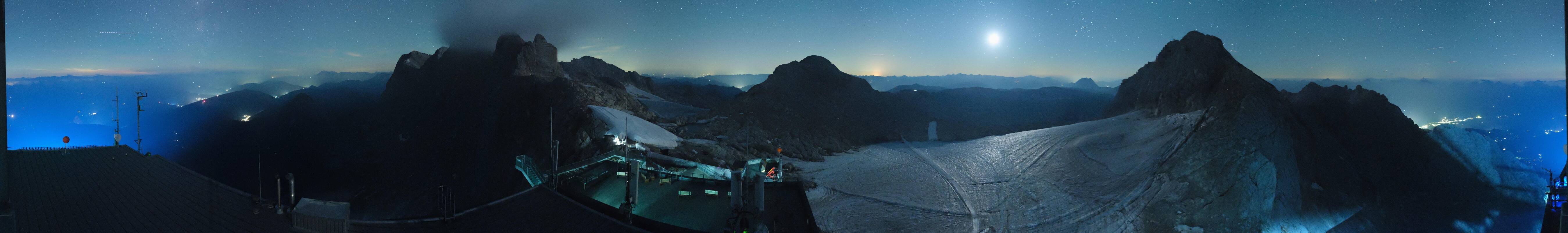 Archiv Foto Webcam Dachstein Gletscher: Panoramablick von der Bergstation