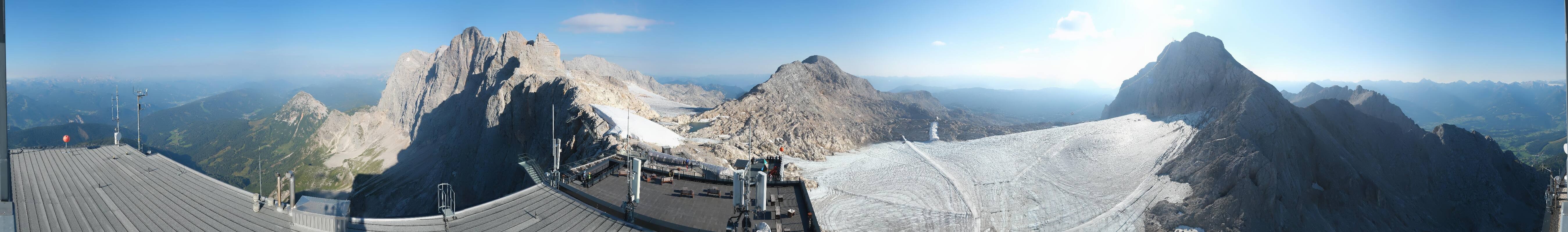 Archiv Foto Webcam Dachstein Gletscher: Panoramablick von der Bergstation