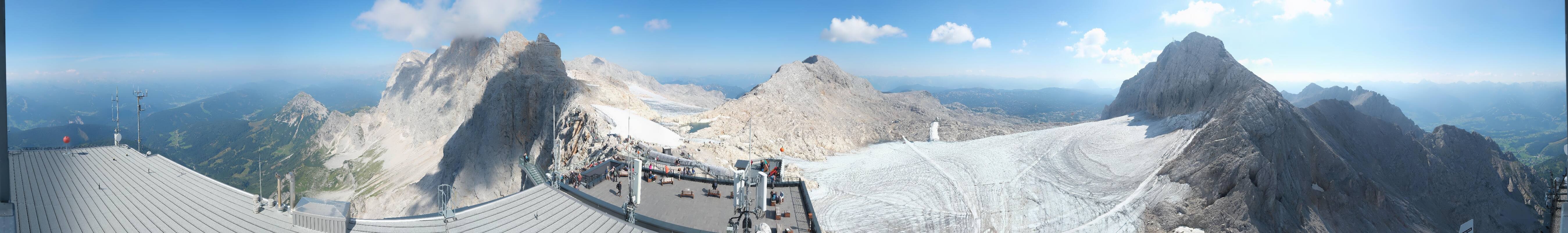 Archiv Foto Webcam Dachstein Gletscher: Panoramablick von der Bergstation