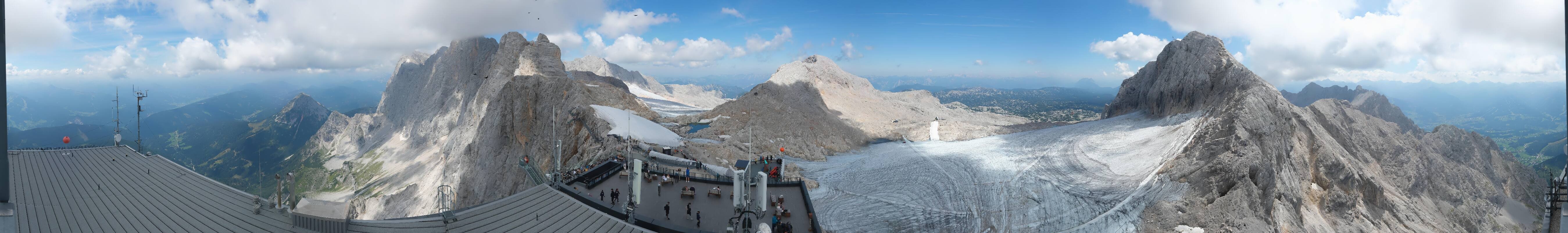 Archiv Foto Webcam Dachstein Gletscher: Panoramablick von der Bergstation