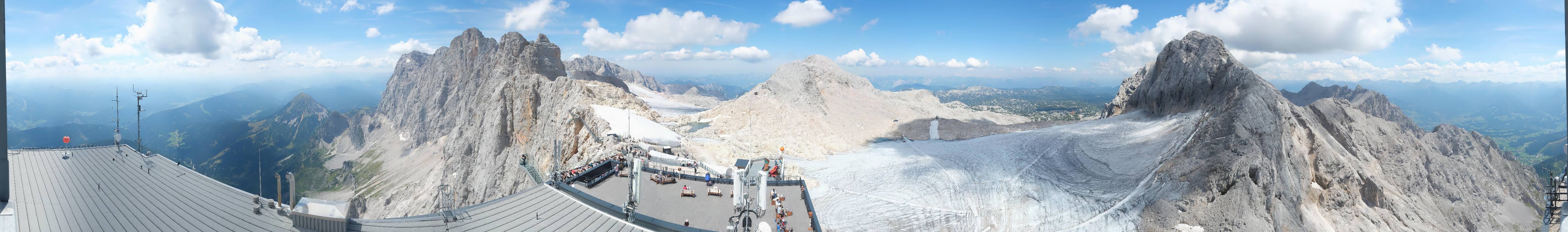 Archiv Foto Webcam Dachstein Gletscher: Panoramablick von der Bergstation