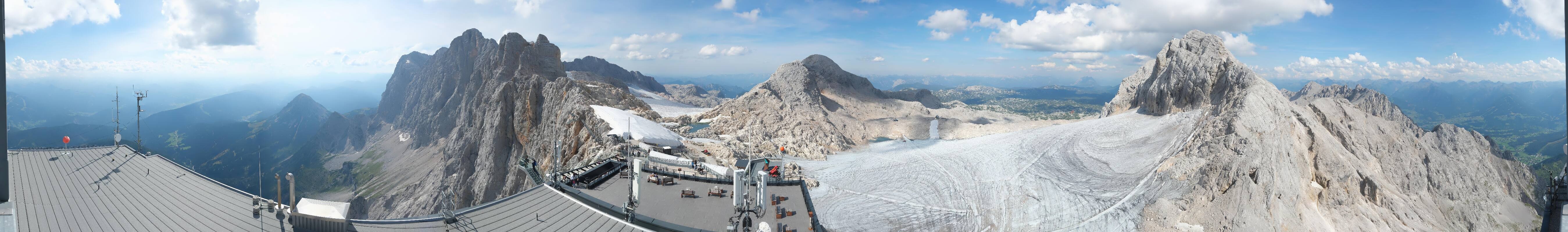 Archiv Foto Webcam Dachstein Gletscher: Panoramablick von der Bergstation