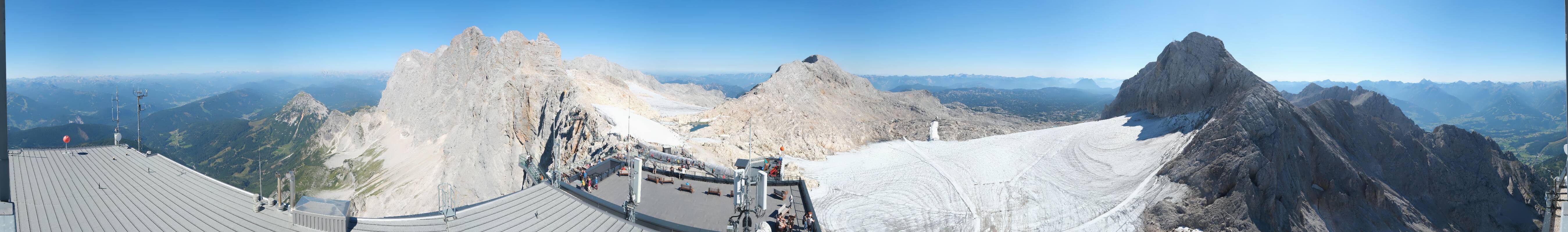 Archiv Foto Webcam Dachstein Gletscher: Panoramablick von der Bergstation