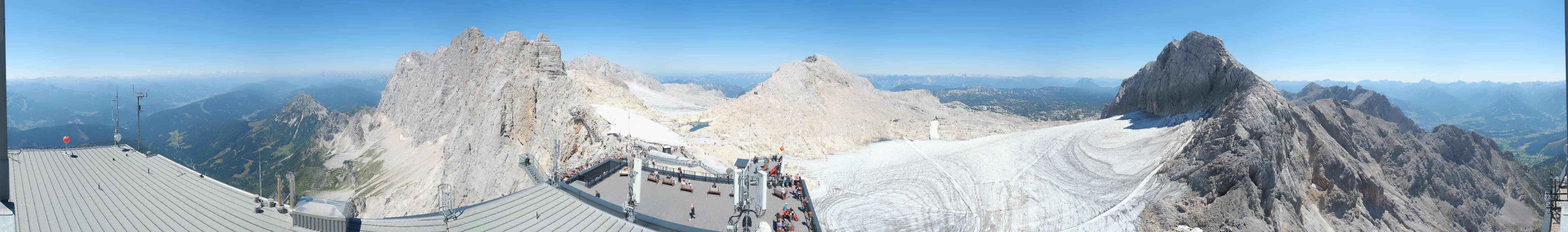 Archiv Foto Webcam Dachstein Gletscher: Panoramablick von der Bergstation