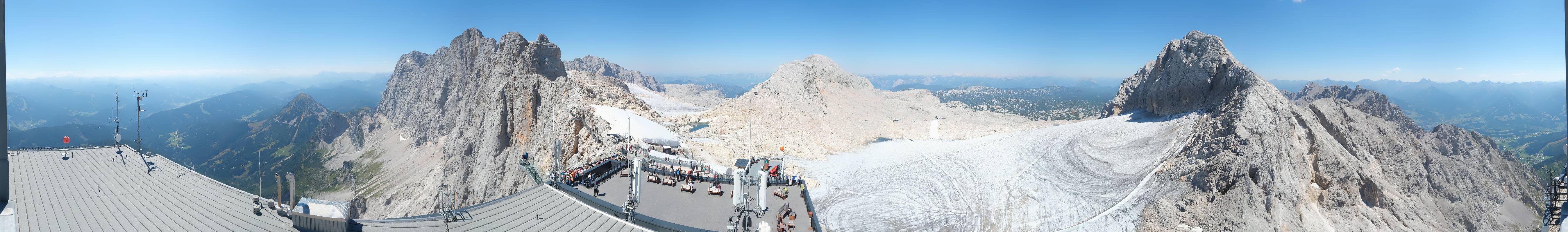 Archiv Foto Webcam Dachstein Gletscher: Panoramablick von der Bergstation