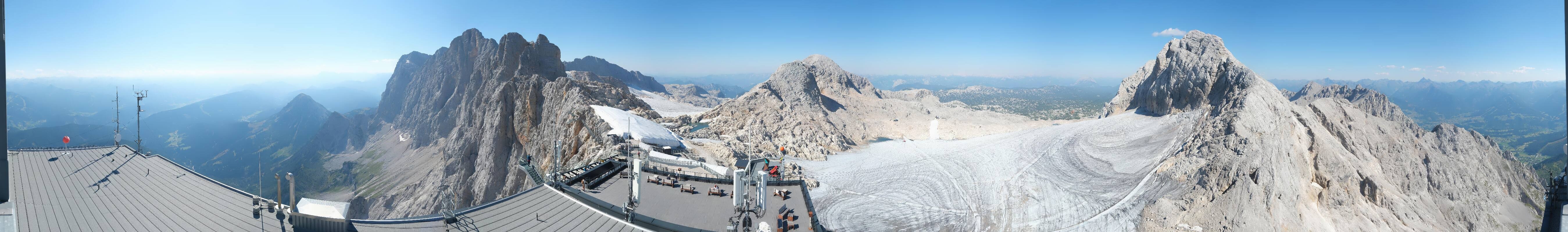 Archiv Foto Webcam Dachstein Gletscher: Panoramablick von der Bergstation