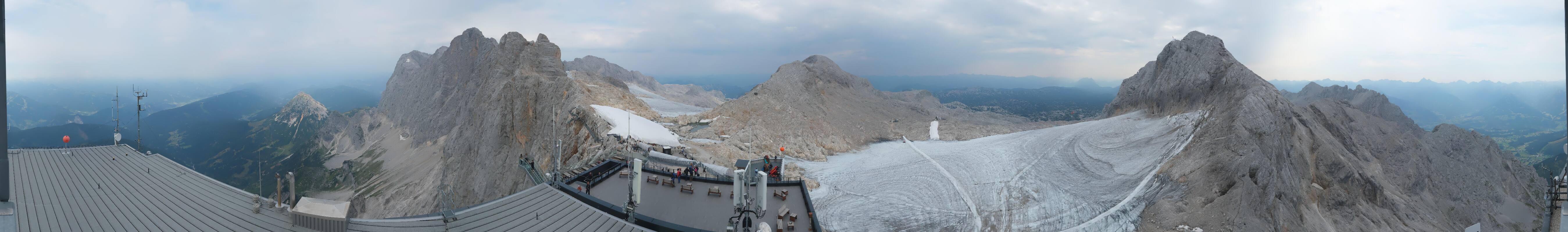 Archiv Foto Webcam Dachstein Gletscher: Panoramablick von der Bergstation