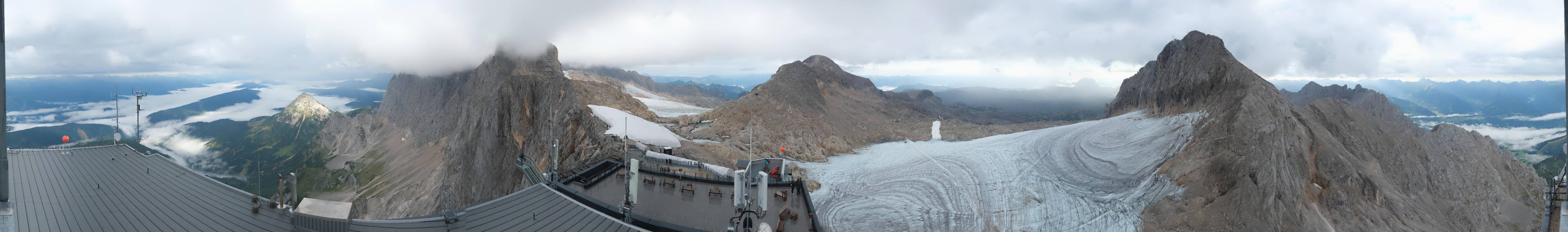 Archiv Foto Webcam Dachstein Gletscher: Panoramablick von der Bergstation
